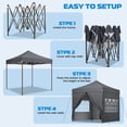 thumbnail image 6 of HOTEEL 10x10 Heavy Duty Canopy Tent,Commercial Pop Up Gazebo with 4 Sidewalls,Waterproof UV50+ Party Tent&Carry Bag(Gray), 6 of 12