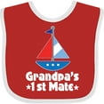 thumbnail image 3 of Inktastic Grandpas First Mate Nautical Sailboat Boys Baby Bib, 3 of 4