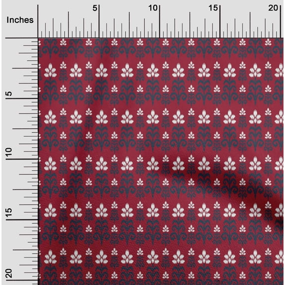 oneOone Cotton Flex Fabric Floral Ikat Printed Craft Fabric BTY 40 Inch Wide