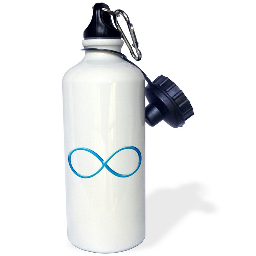3dRose Infinity Symbol (blue) Water Bottle, 21ounce