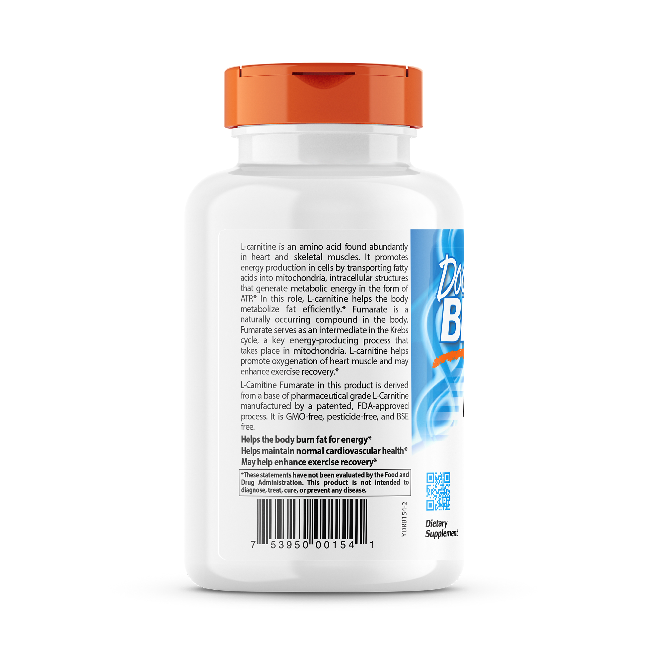 Doctor's Best - L-Carnitine Fumarate 855 mg. - 180 Vegetarian Capsules - image 3 of 19