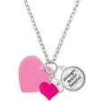 thumbnail image 1 of Delight Jewelry Acrylic 1" Hot Pink Heart - Hot Pink Heart Nurse Strong Zoe Necklace, 1 of 4