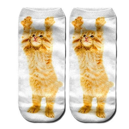 

QAZXD Socks Women 3D Novelty Crazy Funny Cat Socks Cute Colorful Cartoon Cat Sock(Buy 2 Get 1 Free)