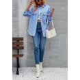 thumbnail image 2 of Solid Color Distressed Jacket, Light Blue, Small, 2 of 5