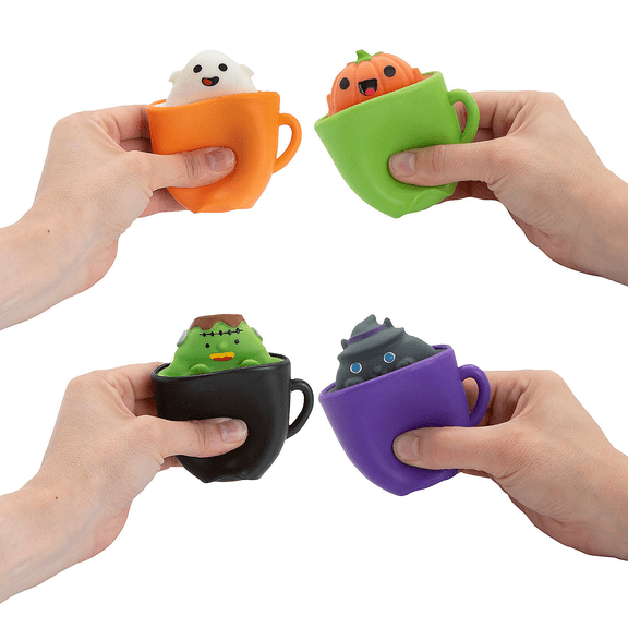 Halloween Cup Characters Squeeze Toys - 12 Pieces