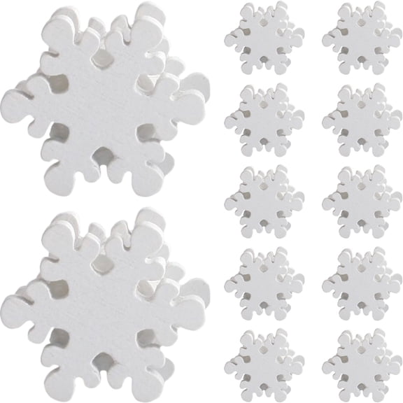 CRILSTYLEO 50Pcs Composite Board Snowflake Shaped Beads for Diy Handicrafts Christmas
