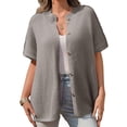 thumbnail image 6 of Women Oversized Cardigan Sweaters Short Sleeve Button Down Casual Lightweight Loose Knit Cardigans, 6 of 6