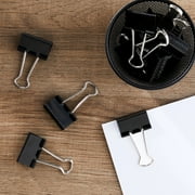 Pen+Gear Medium Metal Binder Clips, Black, 12 Count