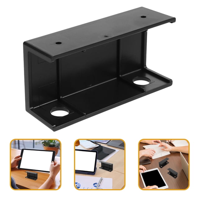 OULII Under Desk Laptop Shelf 1 Set Black Plastic Adjustable Angle Ergonomic Comfort for Office Work