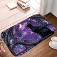 thumbnail image 5 of 1pc A Black Cat Looking Absorbent Non-Slip Bathroom Thickened Flannel Rug Decor,Soft,Quick Drying,Suitable For Indoor/outdoor Use,Bathrooms,Bedrooms,Kitchens,Terrace,Laundry Rooms,16"x24", 5 of 9