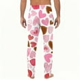 thumbnail image 3 of Fgvctg Valentine's Day Mens Pajamas Plus Size Wide Leg Sleepwear Pajamas Pant Romantic Love Heart Print High Waisted Pj Fall Spring Drawstring Lounge Pants with Pockets Purple 3XL, 3 of 5