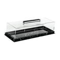 thumbnail image 1 of Rongfmy Bakery Display Case Acrylic Rectangular with Clear Lid Dessert Display Plate for Black, 1 of 9