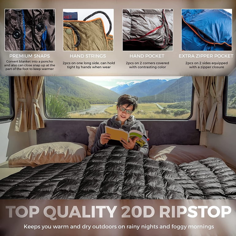 Puffy Blanket - Down Alternative Camping Blanket-Backpacking Quilt for1  Person - Packable Lightweight Warm Puffer Blanket for Cold Weather Hiking  -Waterproof Travel Gear -Throw Blankets for Camp - Walmart.com