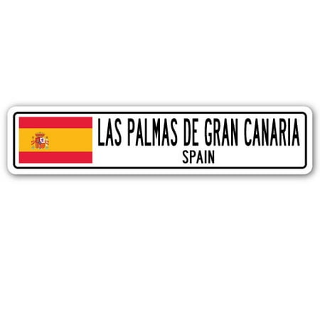 Image of LAS PALMAS DE GRAN CANARIA SPAIN Street Sign Spaniard flag city country gift