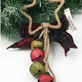 thumbnail image 5 of 2 piezas de piñas de pino navideñas, cascabeles y lazo con cuadros de búfalo, adornos para colgar en la puerta y en la pared, 5 of 5