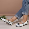 thumbnail image 6 of Miqool Womens Dot Print Loafers Flat Shoes Round Toe Bowknot Shallow Mouth Slip On Indoor Outdoor Comfortable Shoes, 6 of 9
