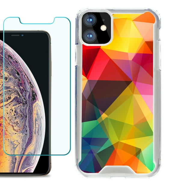 For Apple iPhone 11 Case, Hybrid Bumper Phone Case, with Tempered Glass