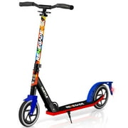 Hurtle Renegade Lightweight Foldable Teens and Adult Kick Scooter, Graffiti