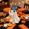 thumbnail image 4 of Halloween Baseball Ghost, Sporty Resin Statue, Cute Figurine Decor, Playful Cap Design and Solid Long-Lasting Build for Shelf Displays, Office Desks and Gift Giving., 4 of 9