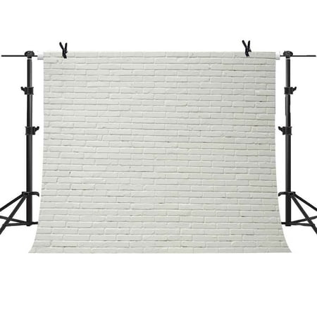 HelloDecor Polyster 7x5Ft White Brick Wall Backdrop Party Newborn Youtube Background Photo Video Studio (Best Camera For Youtube And Photography)