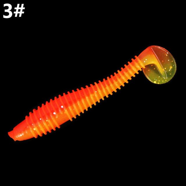 Piezas de cola en T de tornillo de grasa de dos colores, paquete de cebo blando Luya, cebo de pesca, pesca en barco, pez mandarín, cebo de lubina con cuentas