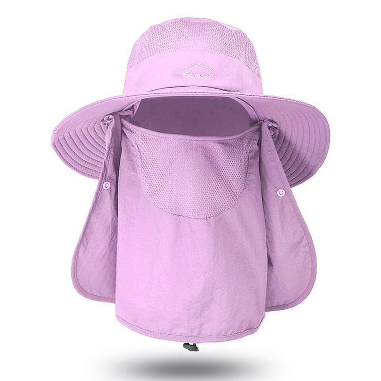 Men Wide Brim Sun Hat Uv Protection Bucket Cap For Hiking Camping Fishing 