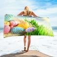 thumbnail image 2 of Utoimkio Easter Decorations Microfiber Beach Towel Super Lightweight Bath Towel Sandproof Beach Blanket Multi-Purpose Towel for Travel Swimming Pool 30x60 Inch Easter Decor, 2 of 7