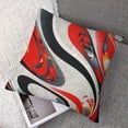 thumbnail image 7 of Acheng Red Grey Black Stripes Outdoor Throw Pillow Covers Kids Geometric Pillow Covers Home Decor Set for Teens Geometry Abstract Art Square Cushion Covers Set of 2 Modern Striped Art 24x24in, 7 of 7