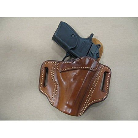 Bersa Concealed Carry .380 OWB Leather 2 Slot Molded Pancake Belt Holster CCW TAN