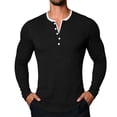 thumbnail image 2 of HUANBAI Long Sleeve Color T Shirt Casual Crewneck Top With Contrast Panels And Comfort Fit For Everyday Wear, 2 of 4