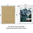 thumbnail image 4 of 16x24 Picture Frame Set of 2 with Plexiglass, Distressed White Poster Frame Display Picture 12x18 with Mat or 16 x 24 Without Mat, Wood Photo Frame for Wall Mounting, 4 of 7