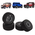 thumbnail image 1 of Ensemble de 4 Roues RC, Pneu en Caoutchouc pour Voiture RC Haute Résistance à l'Usure, Fort Coussinage 1/10 RC sur Route, 1 of 7