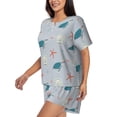 thumbnail image 2 of Picia Turtles And Shells Pajamas Sets for Women Soft Short-Sleeved Pjs with Lounge Shorts Two Piece Sleepwear-Medium, 2 of 9