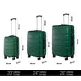thumbnail image 3 of Juego 3 Maletas De Viaje Rigidas Ruedas 360 Bolsas De Viaje verde 1, 3 of 9