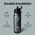 thumbnail image 5 of BOTTLE BOTTLE 24 oz sports water bottle stainless steel insulated water bottle with straw and pills holder black stone, 5 of 7