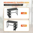 thumbnail image 4 of NiamVelo L-Shaped Desk 43 Inch Gaming Desk, Computer Corner Table, Reversible Computer Desk with Shelves, Home Office Writing Desk , Modern Simple Wooden Desk for Home Office Gaming, Black, 4 of 8