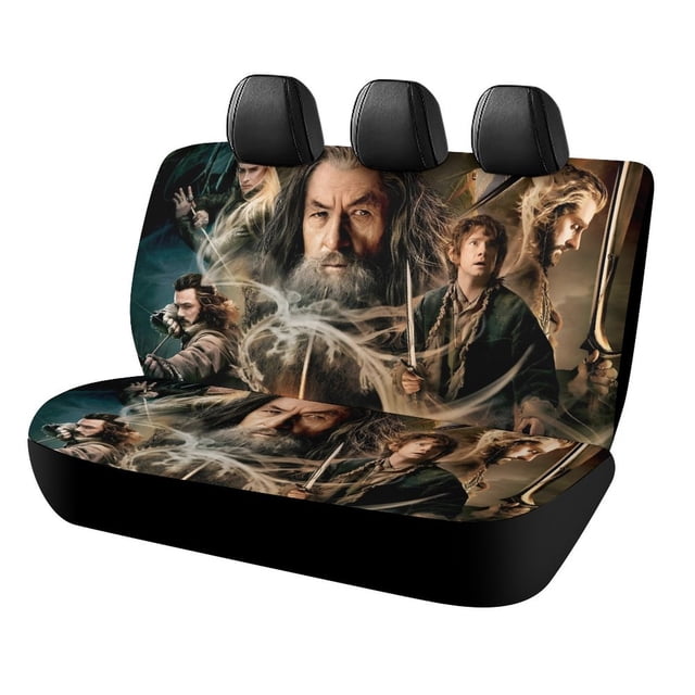 El Señor de los Anillos-theme Car Rear Seat Covers Back Elastic Flexible Car Seat Covers Decorative Fits Most Cars 120x59x76cm