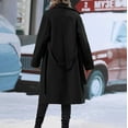 thumbnail image 4 of Baqcunre Women's Clothing, Plus Size Long Coats for Women Notched Lapel Winter Warm Double Breasted Coat Valentines Day Gifts, 1Pc Jacket Black XL, 4 of 4