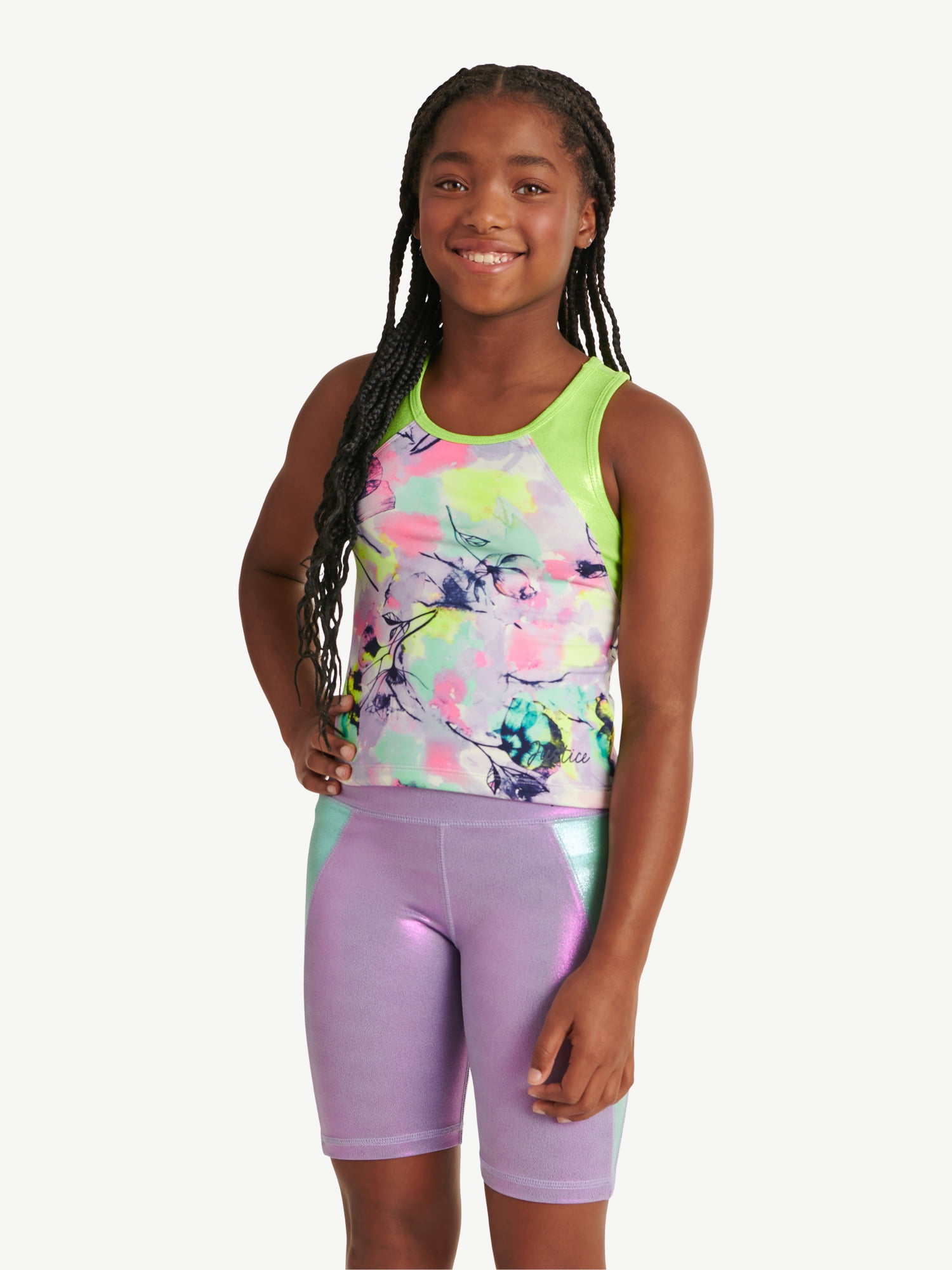 Justice Girl's Collection X Blocked Longline Tank, Sizes XS-XLP