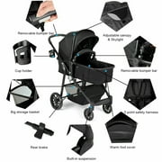 Costway Foldable Baby Stroller 2 in 1 Newborn Infant Travel Buggy Pushchair 22 lbs Black