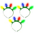 thumbnail image 1 of Paquete de 3 diademas con bombillas intermitentes navideñas, accesorios navideños, regalos de fiesta, 1 of 4