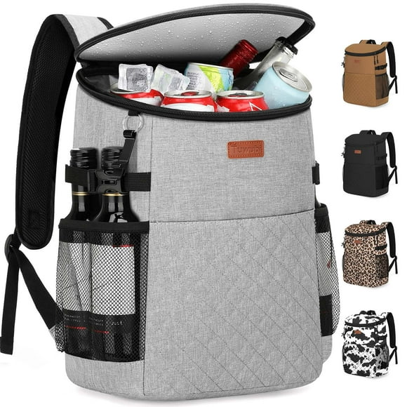 Mochila Nevera Tuwubi para 45 Latas, Aislada, Antiderrames, Gris