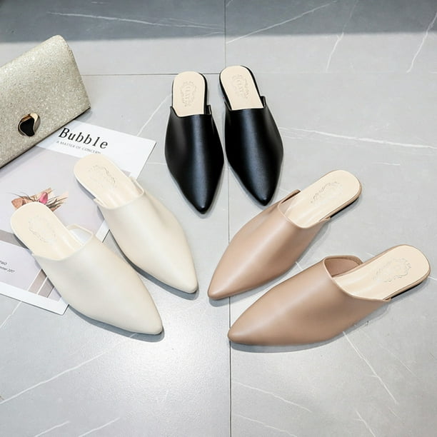 Flat clearance heel mules