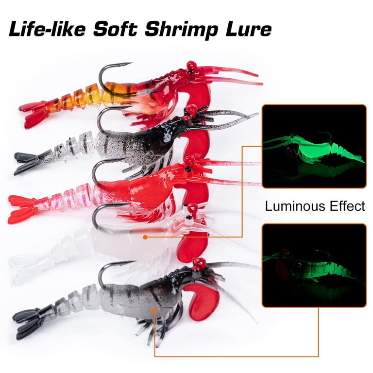 Goture Soft Shrimp Lures Fishing Popular Bait for Freshwater Fish and Bass
