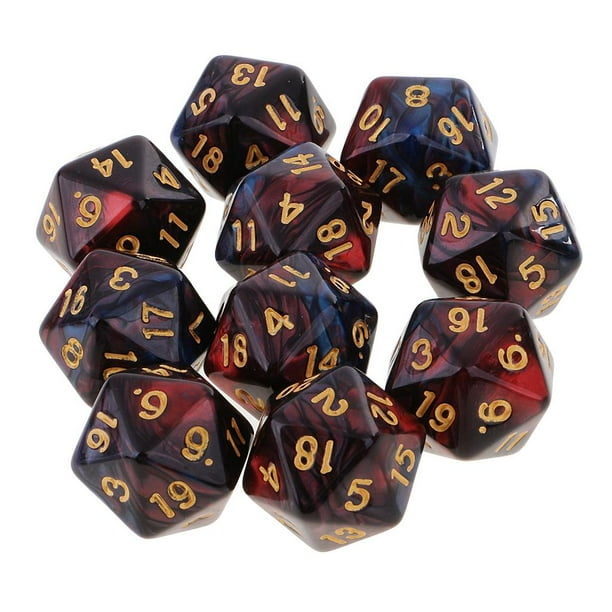 De Dados Poliédricos De Plástico De 20 De De De Dados Numéricos Accesorios Para Mazmorras Y Dragones, 10 Piezas Por Ped -a Hugo Dados poliédricos