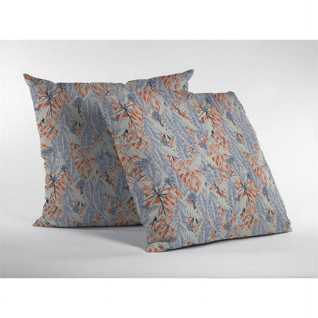 Oreiller en Tissu Drapé d'Intérieur / Extérieur Sleepy Tropics en Orange 20x20