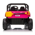 thumbnail image 5 of Joyracer 24V Ride on Toys with Remote Control, 4WD 2 Seater Powered Ride on Tractor w/ Trailer, Outdoor Power Car Wheels UTV Toys for Kids -Pink, 5 of 12