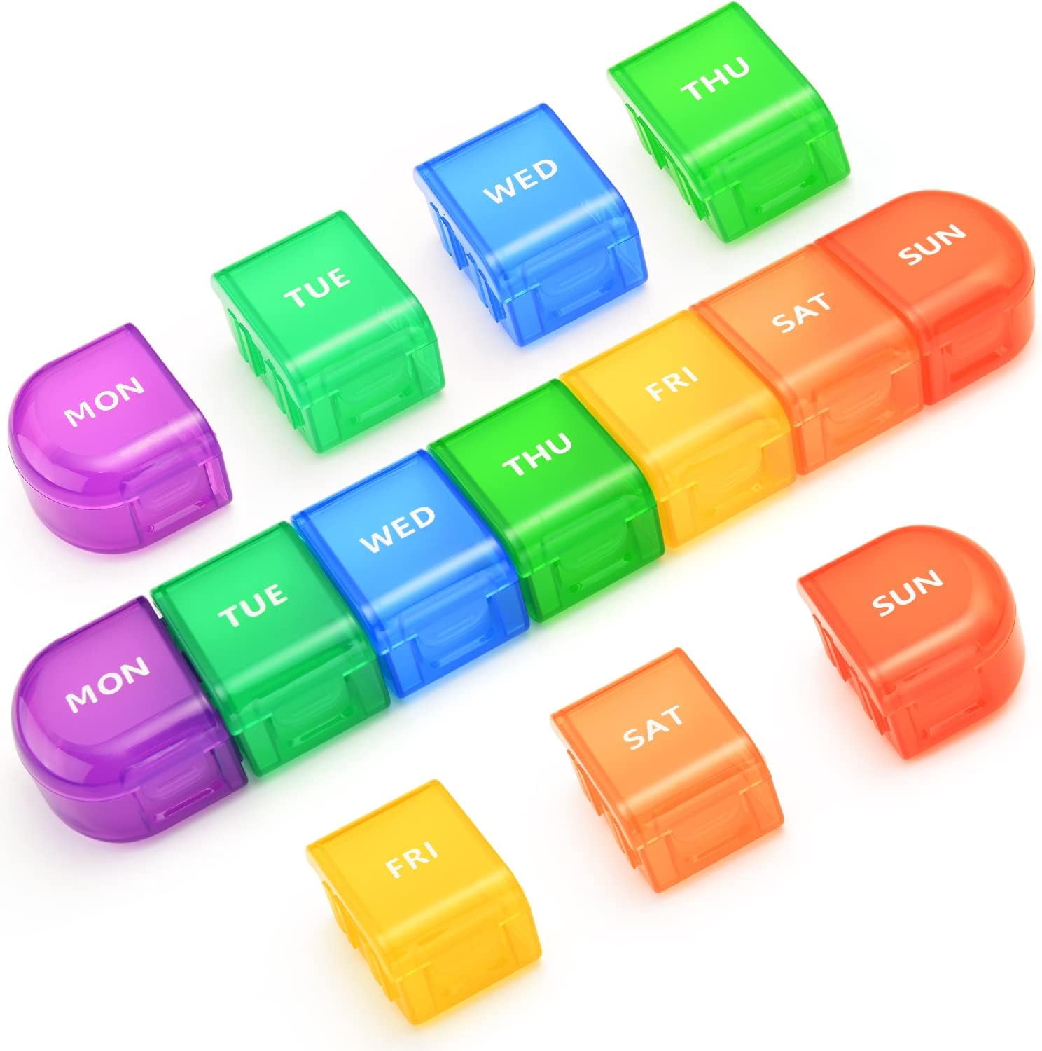Woeilo Weekly Pill Organizer, Extra Ldetachable Pill Box,S