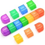 Woeilo Organisateur hebdomadaire de pilules, Pill Box extra-détachable,S