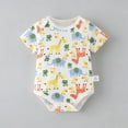 thumbnail image 2 of Agkizg Baby Boy Cotton Printed Short Sleeve Bodysuit, Summer Lightweight Romper for Newborn Infant, 2 of 5